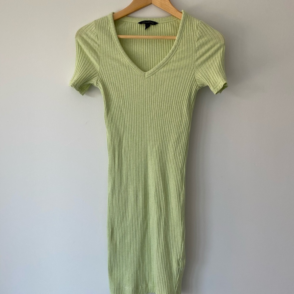 Mint green stretch knit t-shirt dress